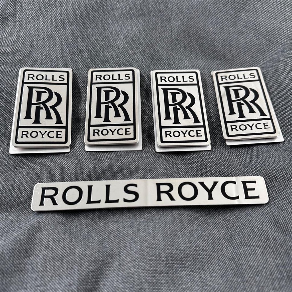 Set di tappetini metallizzati con emblemi per Rolls-Royce Cullinan Phantom Ghost Wraith Spectre-Rolls Royce Cullinan