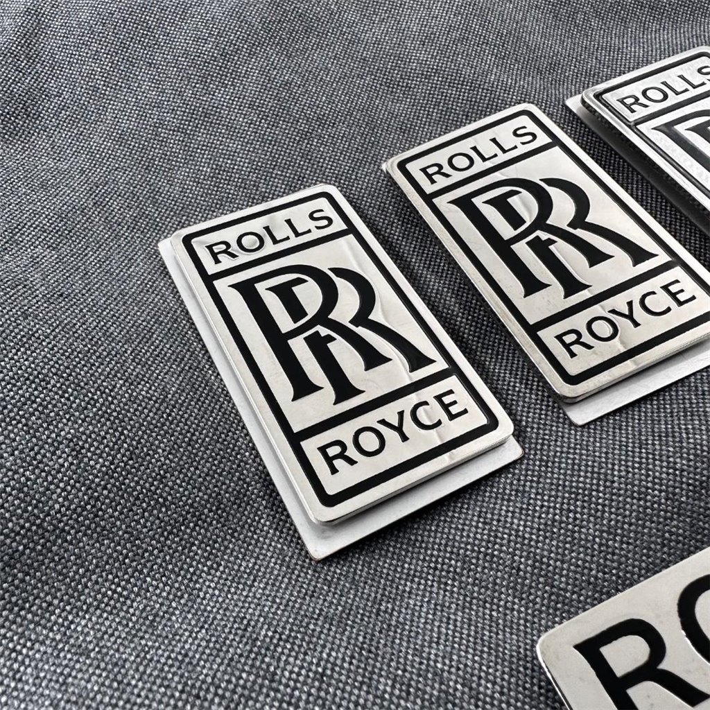 Set di tappetini metallizzati con emblemi per Rolls-Royce Cullinan Phantom Ghost Wraith Spectre-Rolls Royce Cullinan