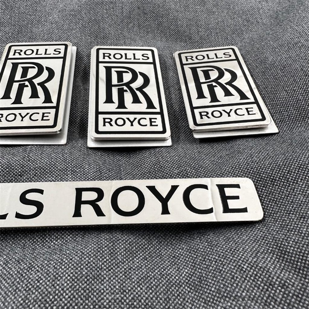 Set di tappetini metallizzati con emblemi per Rolls-Royce Cullinan Phantom Ghost Wraith Spectre-Rolls Royce Cullinan
