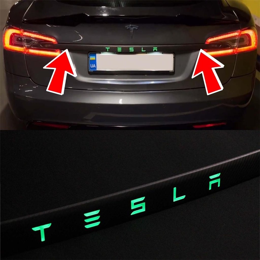 Rivestimento del bagagliaio in fibra di carbonio con LED per Tesla Modes S-Modes S
