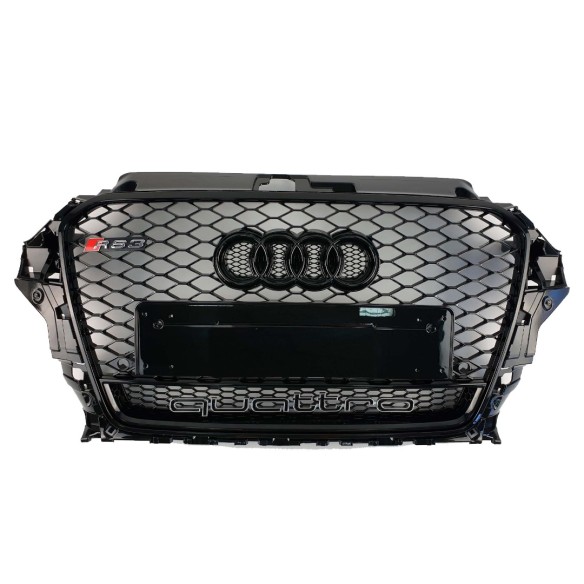 Audi RS3 Black Quattro front bumper Radiator Grille for Audi A3 2013-2016-A3