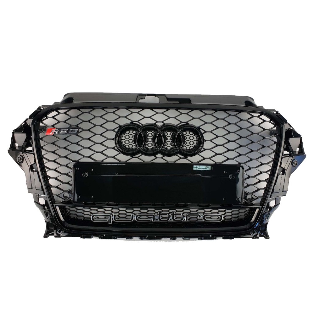 Audi RS3 Black Quattro front bumper Radiator Grille for Audi A3 2013-2016-A3