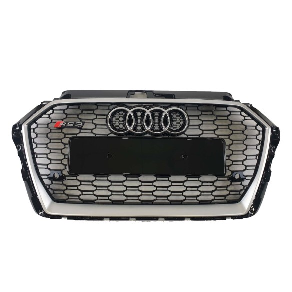 Audi RS3 Frontstoßstange Kühlergrill für Audi A3 2016-2020 Limousine schwarz chrom-A3