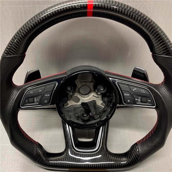 Custom Audi S5 steering wheel with carbon and red zero point-Audi