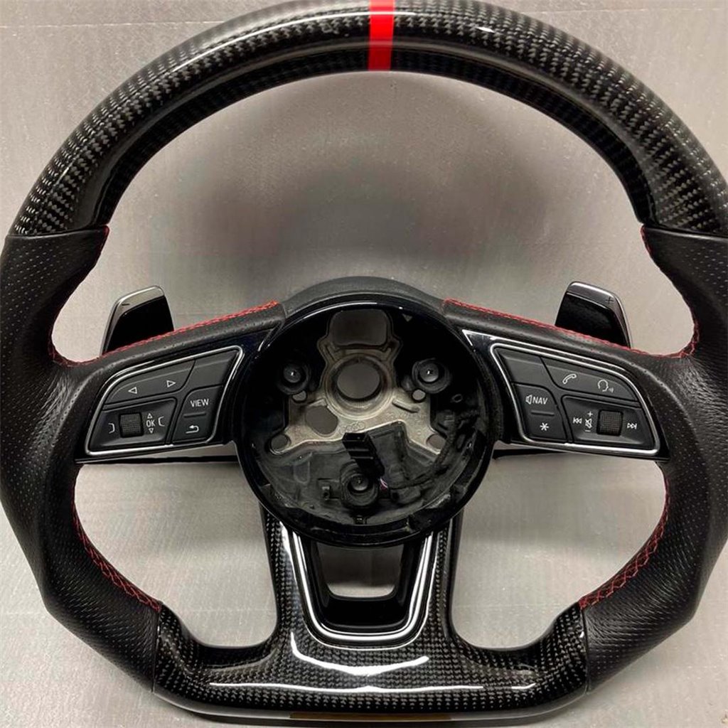 Custom Audi S5 steering wheel with carbon and red zero point-Audi