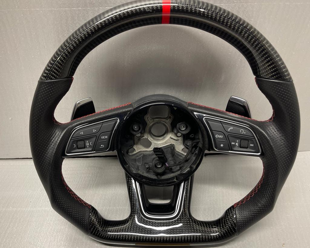 Custom Audi S5 steering wheel with carbon and red zero point-Audi