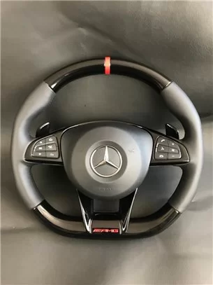 AMG Mercedes-Benz W205 C-Class Steering Wheel Piano Black Leather-Mercedes Benz 2