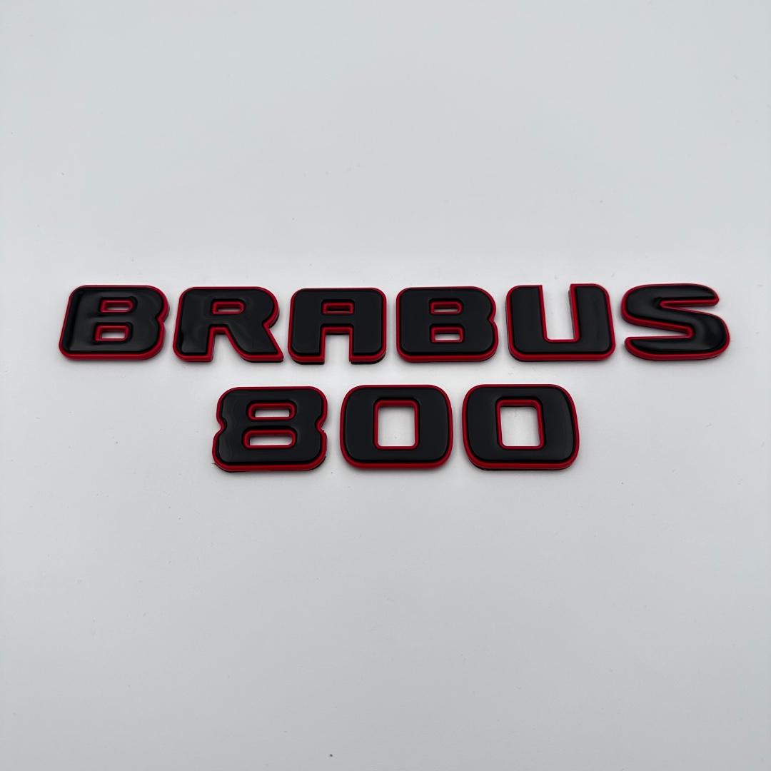Metallic RED Brabus 800 emblems badges set for Mercedes-Benz G