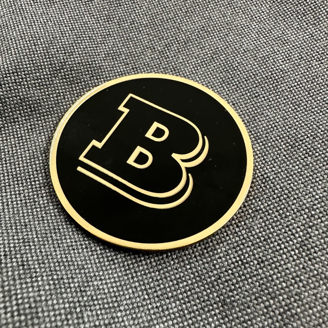 Metallic GOLD Brabus badge logo emblem 53mm for Mercedes-Benz cars
