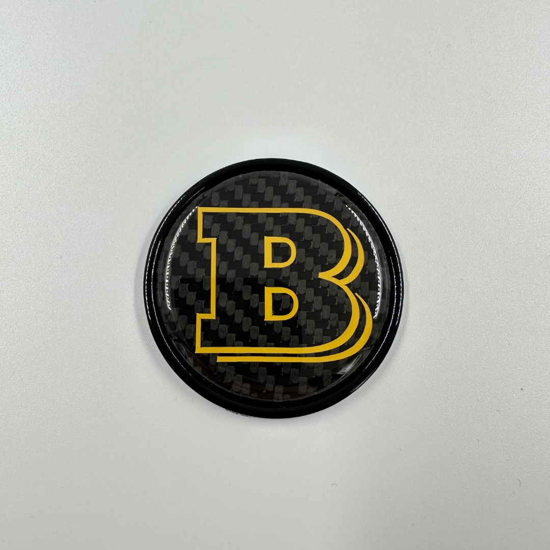 2-component-metallic-carbon-yellow-Brabus-badge-logo-emblem-53mm-for-hood-scoop-Mercedes-Benz-W463A-W464-G-Class