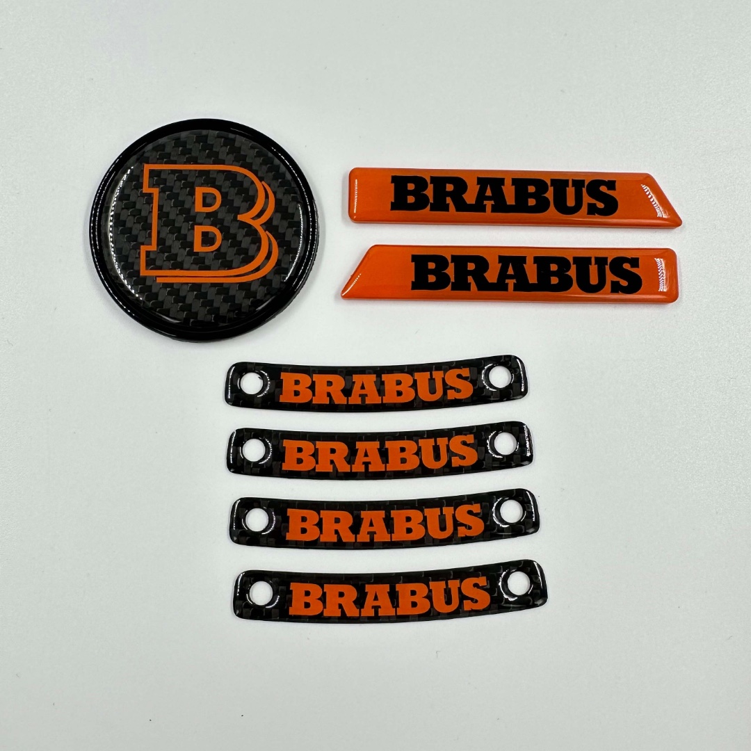 Brabus-ORANGE-badge-logo-emblem-set-for-Mercedes-Benz-W463A-W464-G-Class