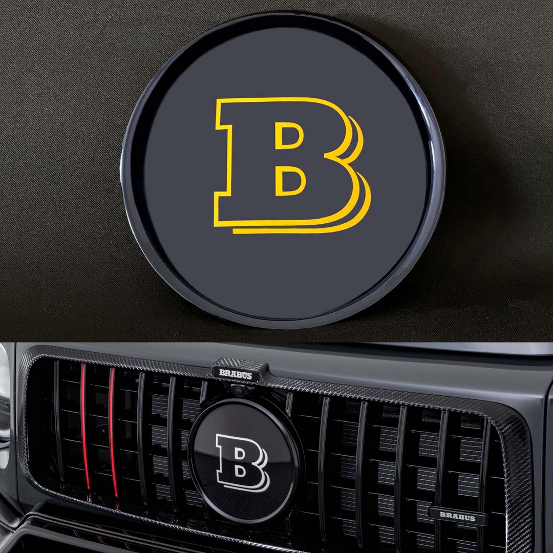 Plastic Yellow Brabus front grille badge logo for Mercedes-Benz G-Wagon  W463a W464 — Kubay Design