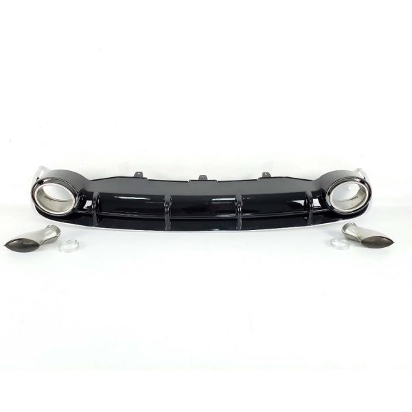 Kubay Design RS6 style rear diffuser with integrated exhaust tips, sleek black finish — fits Audi A6 2012–2015.