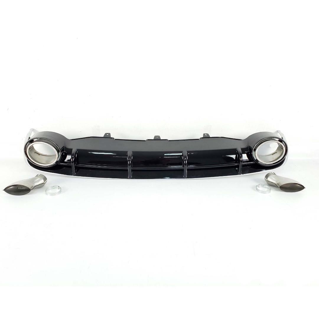 RS6 Style Rear Diffuser Black with Exhaust Tips for Audi A6 2012–2015 Kubay Design RS6 style rear diffuser with integrated exhaust tips, sleek black finish — fits Audi A6 2012–2015.