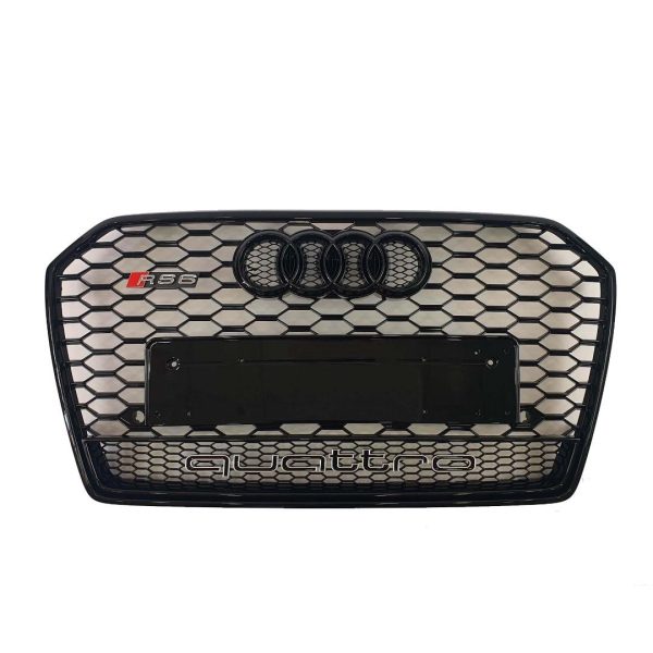 RS6 Black QUATTRO Front Radiator Grille for Audi A6 2016–2018