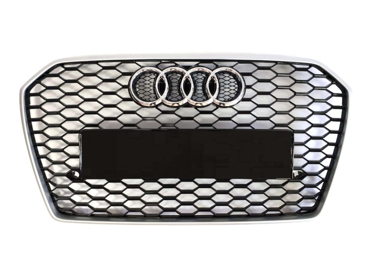RS6 Chrome Front Radiator Grille for Audi A6 2014–2018 Audi A6 RS6 Style Chrome Front Radiator Grille Upgrade 2014–2018