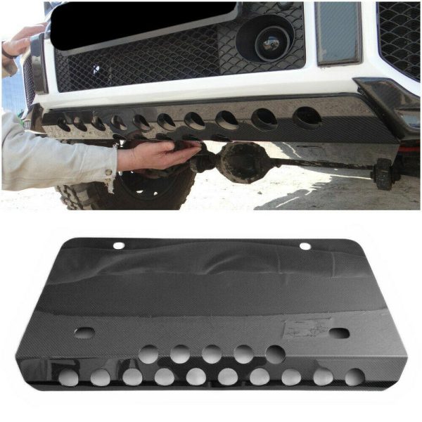 Kubay Design carbon fiber front skid plate (engine guard) for Mercedes-Benz G-Class W463, genuine grey carbon with gloss UV-resistive coating, lightweight durable upgrade with OEM-style precision fit.