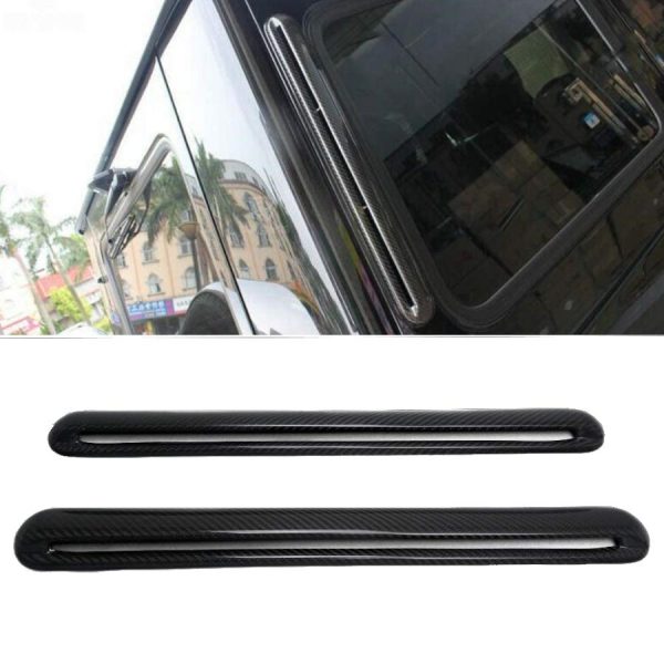 Kubay Design rear air intake covers in genuine carbon fiber for Mercedes-Benz G-Class W463, gloss carbon weave finish, lightweight durable upgrade with OEM-style AMG-inspired sporty fit.