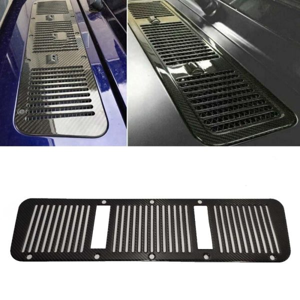 Kubay Design carbon fiber hood washer cover for Mercedes-Benz G-Class W463 till 2008, genuine grey carbon with gloss UV-resistant coating, lightweight durable upgrade with OEM-style precision fit.