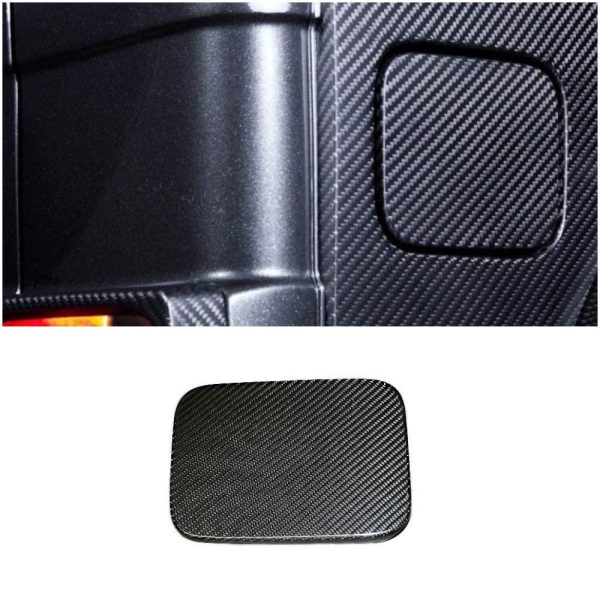 Kubay Design carbon fiber gas cap for Mercedes-Benz G-Class W463, genuine grey carbon with gloss UV-resistant coating, premium lightweight accessory with OEM-style precision fit.