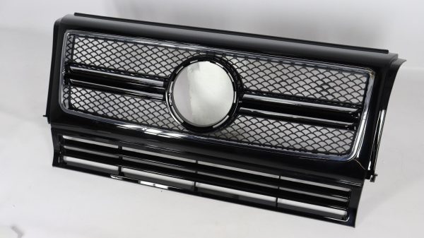 G63 AMG style front grille for Mercedes-Benz G-Class W463 1979–2018, ABS plastic construction, modern aggressive design