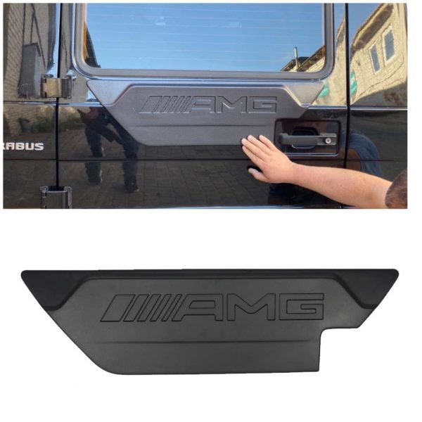 Fiberglass AMG rear door attachment for Mercedes-Benz G-Class W463, lightweight unpainted part ready for custom color matching and premium styling