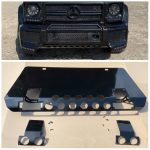 Front skid plate in black brushed stainless steel for Mercedes-Benz G-Class W463 2000–2017, heavy-duty underbody protection with rugged styling
