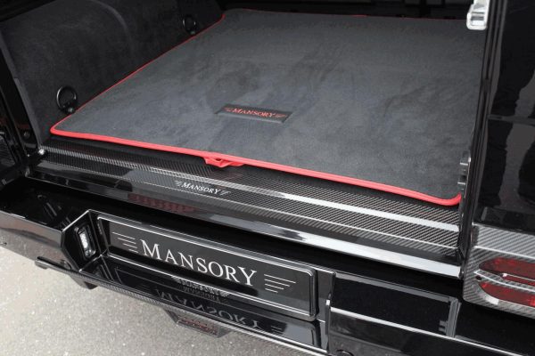 Rear trunk door sill scuff plate in carbon fiber with LED illumination Mansory style for Mercedes-Benz G-Class W463, luxury protective upgrade