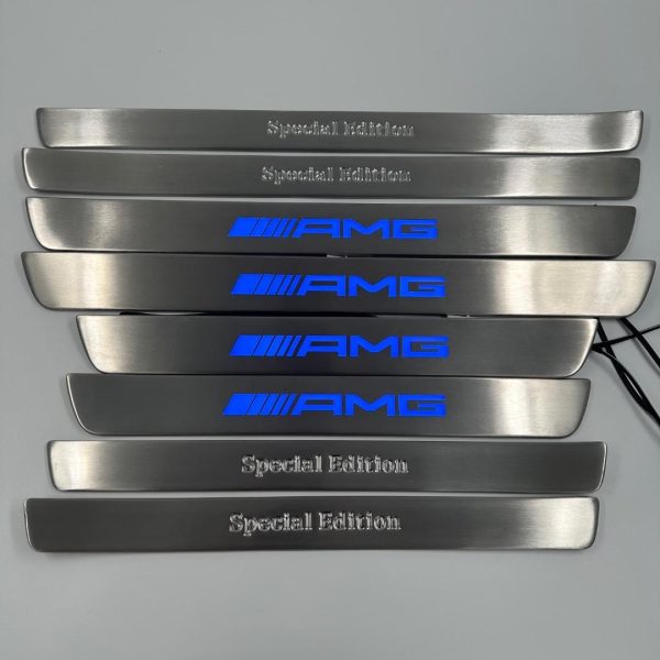 AMG Blue LED Illuminated Door Sills (4 pcs) for Mercedes-Benz W222 Phono 23