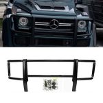 Front bumper guard in black stainless steel for Mercedes-Benz G-Class W463, rugged off-road protection with aggressive styling