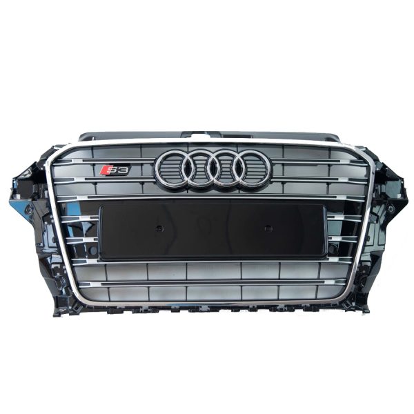 S3-Style Front Radiator Grille with Chrome Finish for Audi A3 2013–2016 Phono 17
