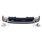 Audi A4 B9 RS4 Inspired Black Rear Diffuser with Dual Exhaust Tips