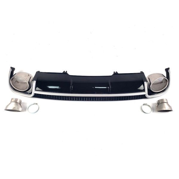 Audi A4 B9 RS4 Inspired Black Rear Diffuser with Dual Exhaust Tips