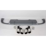 S Line S4 Style Silver Rear Diffuser with Exhaust Tips Audi A4 2015 2019