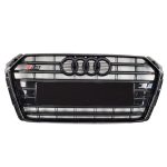 S4 S-Line All Black Front Radiator Grille for Audi A4 2015–2019