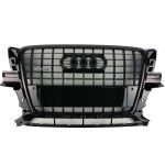 Kubay Design SQ5 style front bumper radiator grille with gloss black finish — fits Audi Q5 2008–2011, sporty Quattro-inspired design.