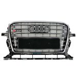 Kubay Design SQ5 chrome front bumper radiator grille with black insert — fits Audi Q5 S-Line 2012–2015, premium sporty upgrade.