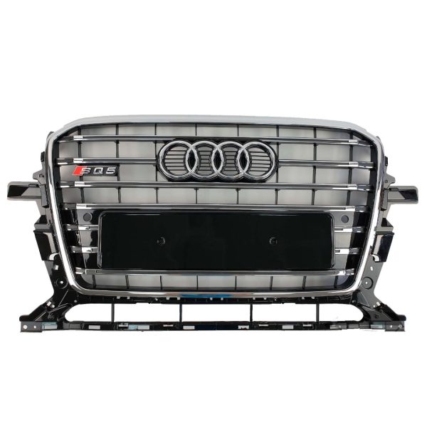 Kubay Design SQ5 chrome front bumper radiator grille with black insert — fits Audi Q5 S-Line 2012–2015, premium sporty upgrade.
