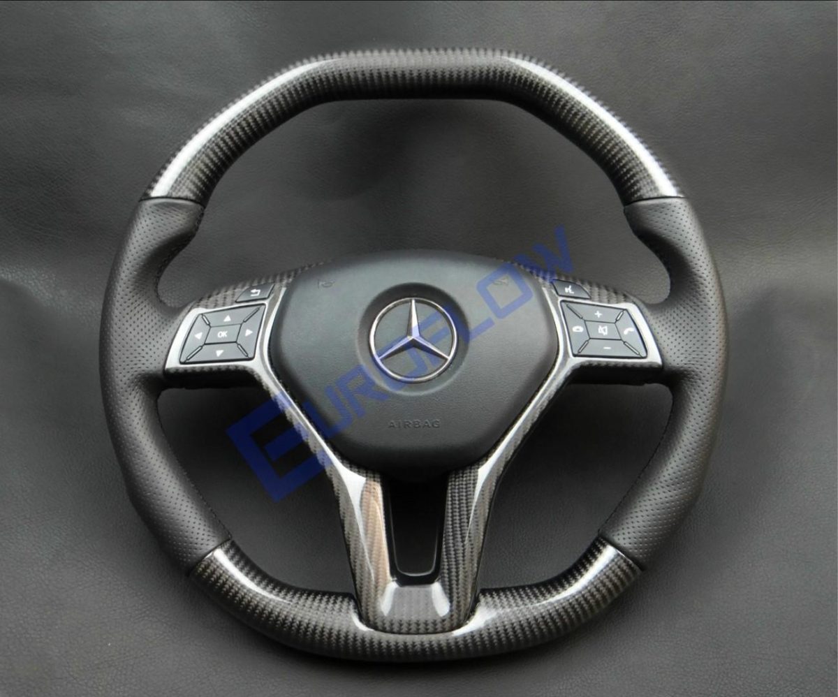 8952 Mercedes-Benz AMG C-Class CLS SLK E-Class W207 W212 W172 W218 W204 Steering Wheel Carbon Leather - Image 1