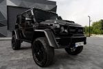 Front view of 2003 Mercedes-Benz G500 4×4² in black with lifted suspension