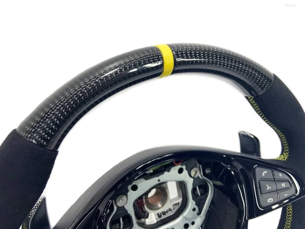 yellow stripe carbon alcantara wheel mercedes cls