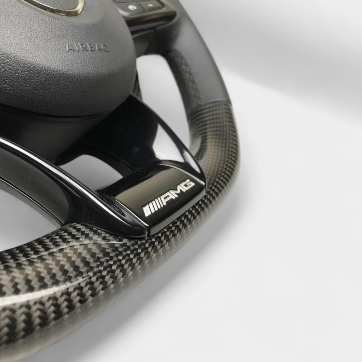 amg carbon wheel mercedes w205 flat bottom