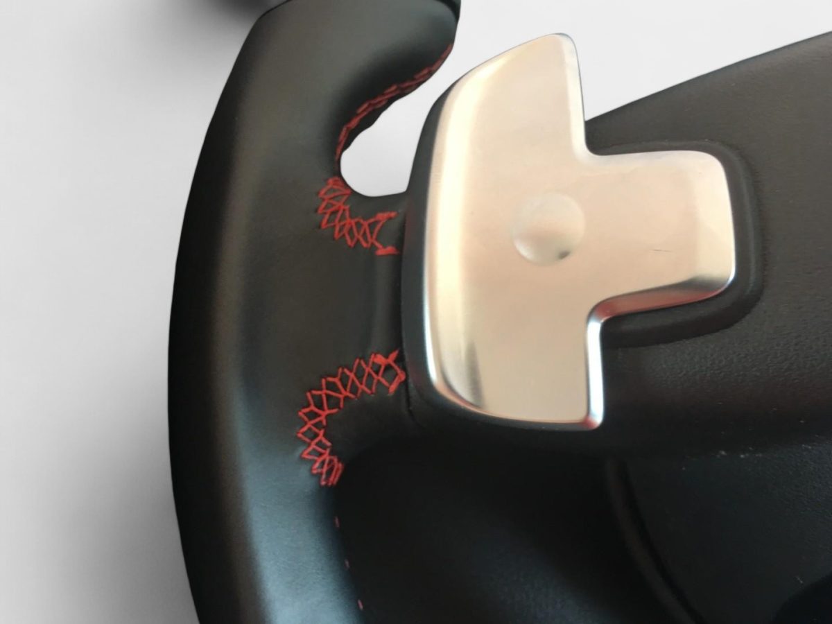 amg carbon leather steering wheel mercedes cla red stitching