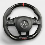 mercedes c class w205 amg piano black leather wheel