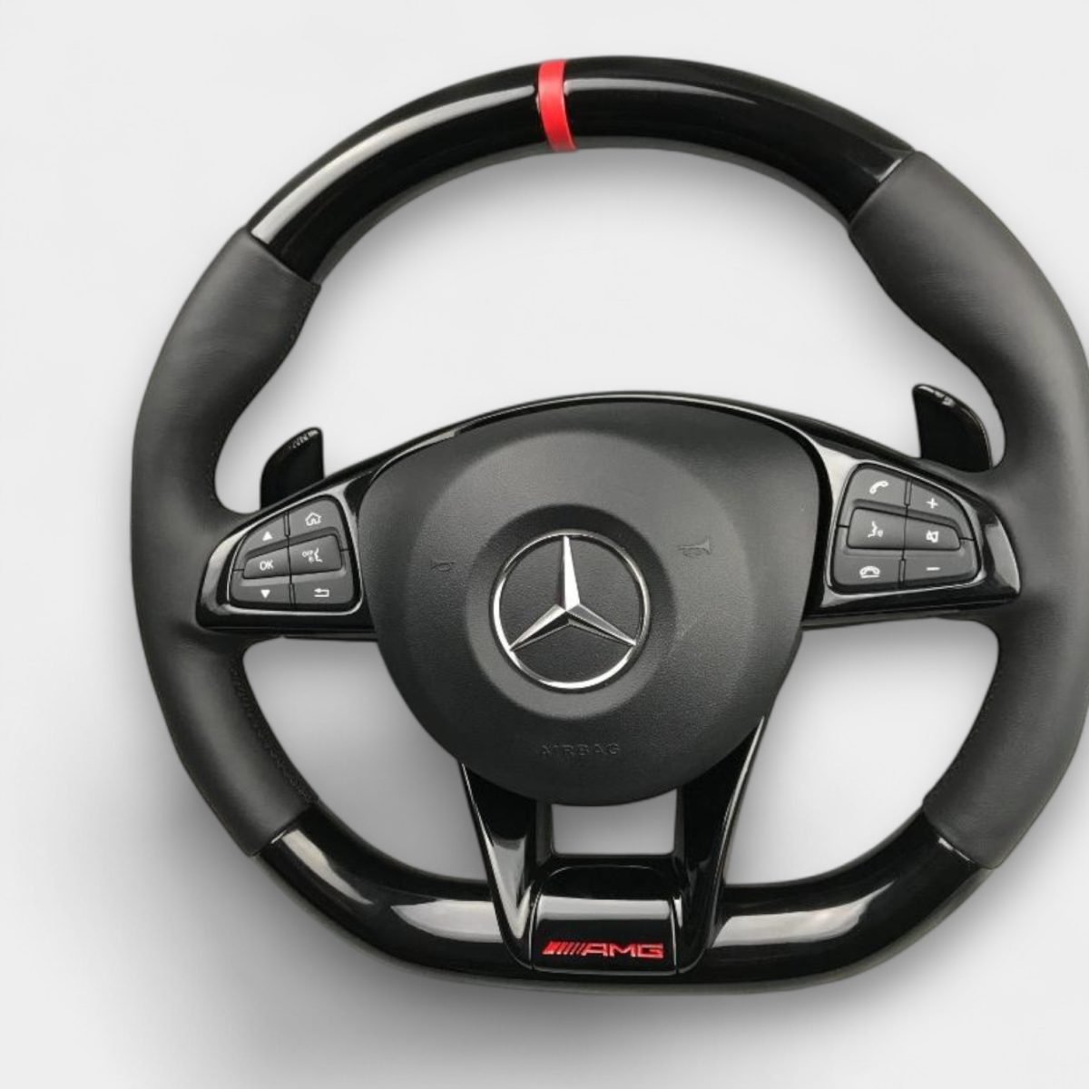 piano black leather steering wheel kubay design