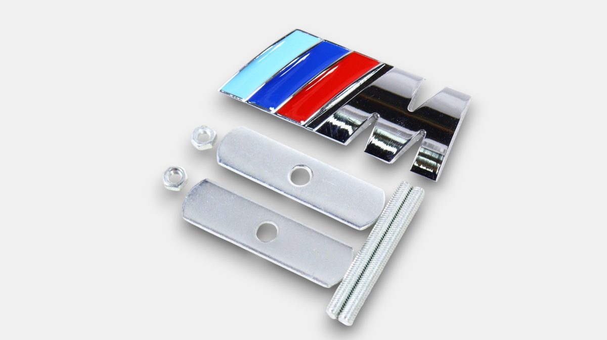 Chrome M emblem front
