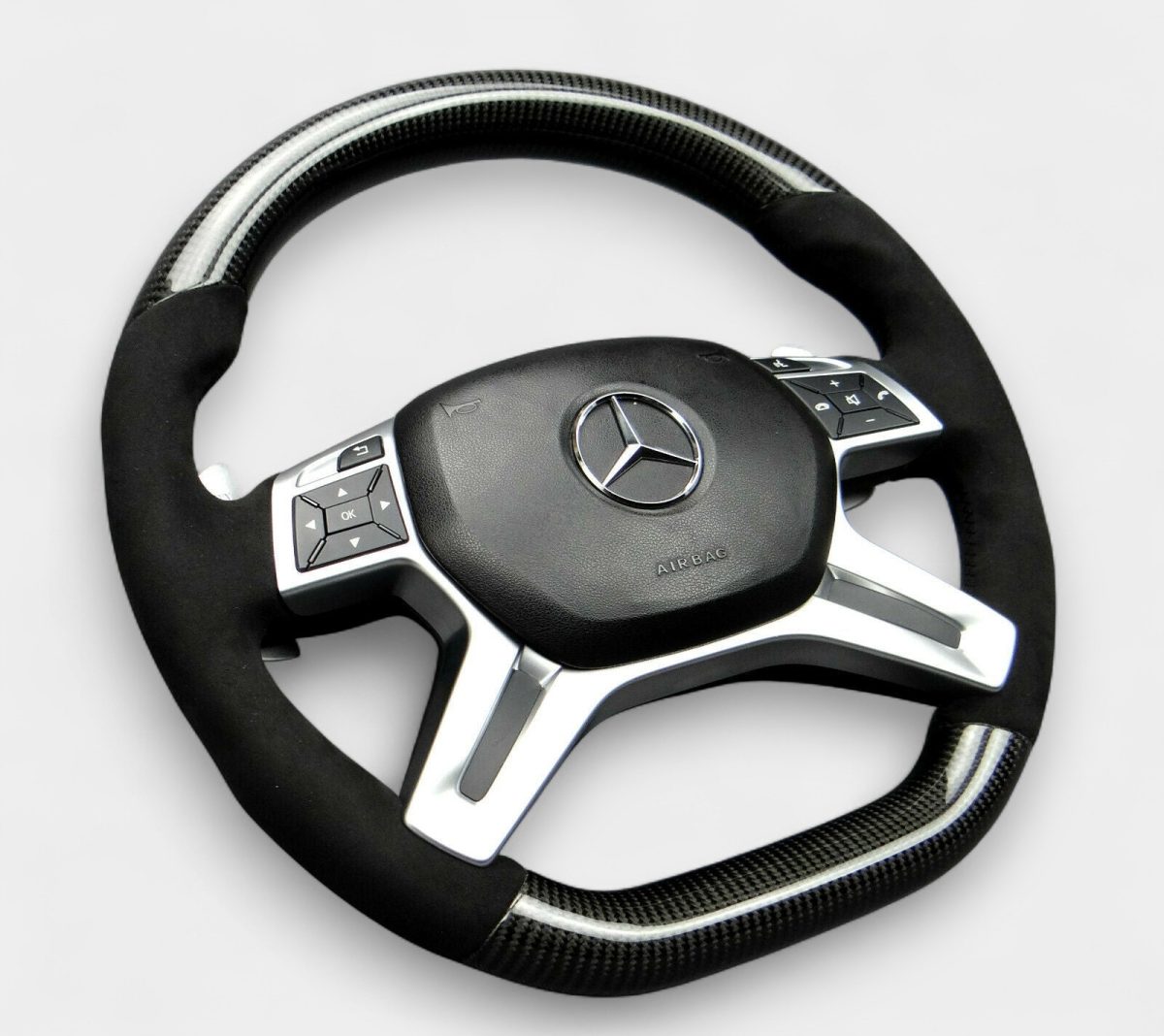 Flat bottom carbon steering wheel GL ML W166 X166