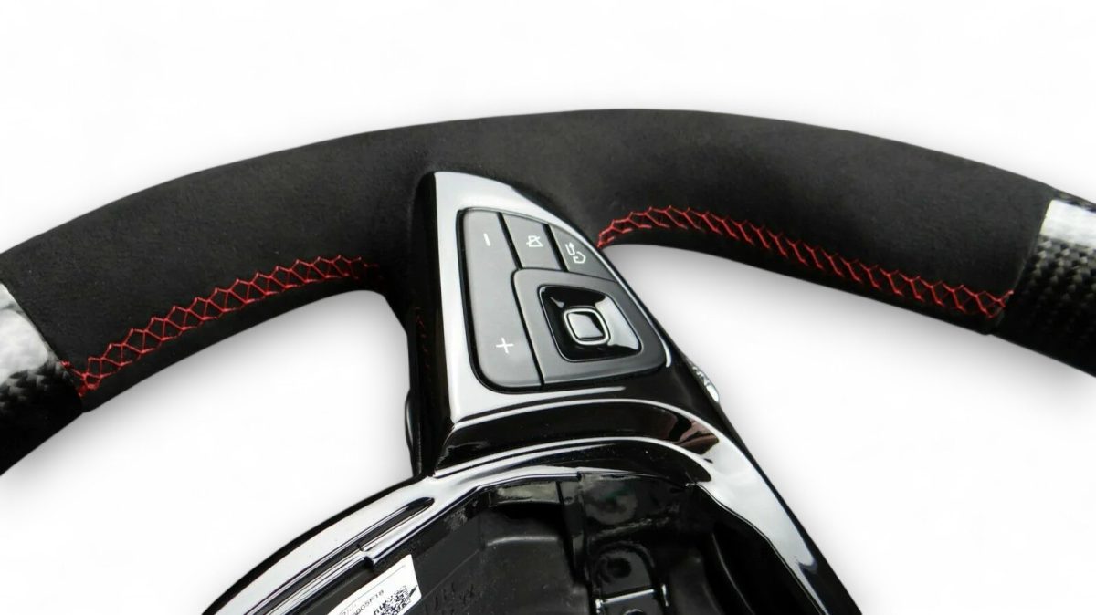 carbon alcantara flat bottom steering wheel mercedes w222