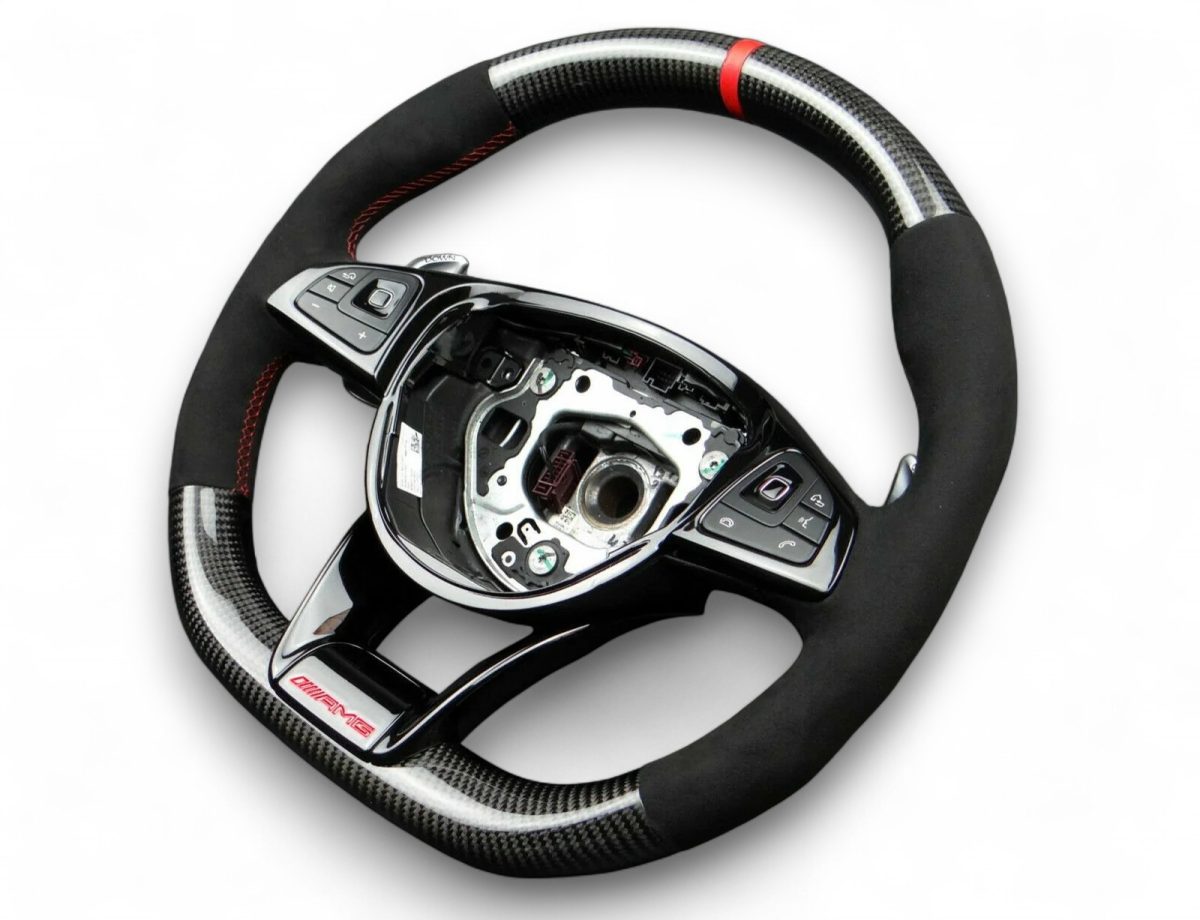 w205 c class flat bottom carbon steering wheel