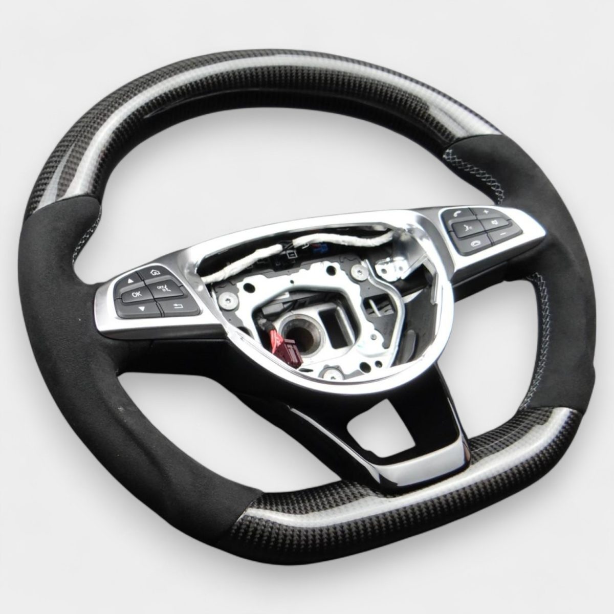 premium alcantara carbon wheel mercedes c class
